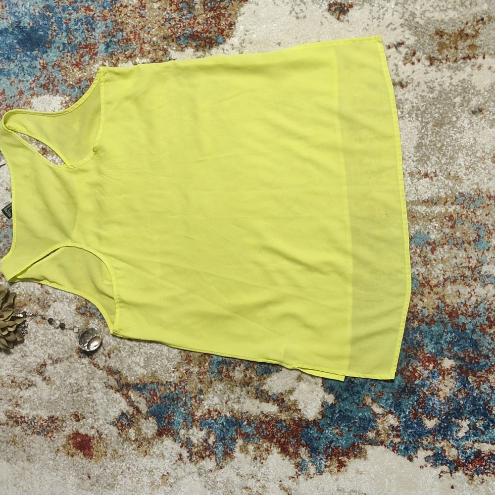 Forever 21 Yellow High Low Sleeveless Shirt - Picture 3 of 8